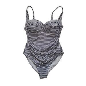 NIP TUCK Shaping Slimming High-Cut Striped One-piece Swimsuit Women's Size 16